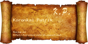 Koronkai Patrik névjegykártya